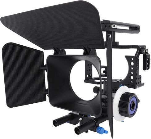 Akozon Aluminum Alloy Camera Cage Kit with Follow Focus Matte Box for A6300 Camera in Saudi Arabia
