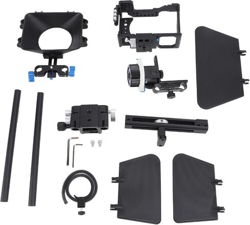Akozon Aluminum Alloy Camera Cage Kit with Follow Focus Matte Box for A6300 Camera in Saudi Arabia