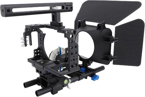 Akozon Aluminum Alloy Camera Cage Kit with Follow Focus Matte Box for A6300 Camera in Saudi Arabia