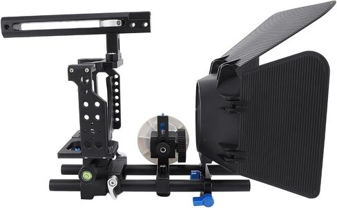 Akozon Aluminum Alloy Camera Cage Kit with Follow Focus Matte Box for A6300 Camera in Saudi Arabia