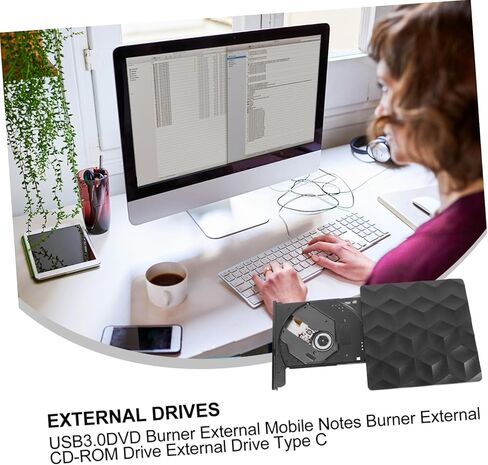 HOMSFOU Bluray Player Burner External Drive for Laptop Cd Drive Rewriter Player Writer Drive USB Drive Portable Drive ROM Pearl Buttons Slim Laptop Ultra Thin Laptop DVD in Kuwait
