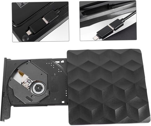 HOMSFOU Bluray Player Burner External Drive for Laptop Cd Drive Rewriter Player Writer Drive USB Drive Portable Drive ROM Pearl Buttons Slim Laptop Ultra Thin Laptop DVD in Kuwait