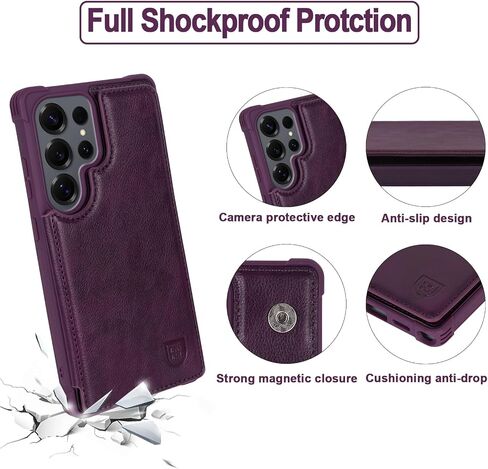 VANAVAGY Wallet Case for Galaxy S25 with Card Holder, Forest Green in Saudi Arabia