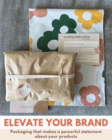 Impack Biodegradable Mailers - Flat Shipping Bags, Waterproof-Printed Mailing Bags-Thick Mailing Envelope for Accessories & Clothing, Self Sealing Envelops (Abstract Beige 100pack, 10x13 Inch) in Saudi Arabia