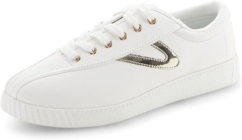 TRETORN Nyliteplus Women's Leather Lace-Up Casual Fashion Sneakers Classic Vintage Style, White/Red, 10 in Saudi Arabia