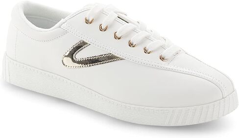TRETORN Nyliteplus Women's Leather Lace-Up Casual Fashion Sneakers Classic Vintage Style, White/Red, 10 in Saudi Arabia