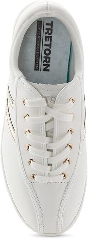 TRETORN Nyliteplus Women's Leather Lace-Up Casual Fashion Sneakers Classic Vintage Style, White/Red, 10 in Saudi Arabia