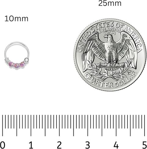 925 Sterling Silver VERY SMALL 10MM Pink Opal Hoop Earring - SINGLE Hoop for ONE ear - for Helix, Cartilage, 2nd Ear Piercing | Handmade by MiYa Jewelry Creations in Saudi Arabia