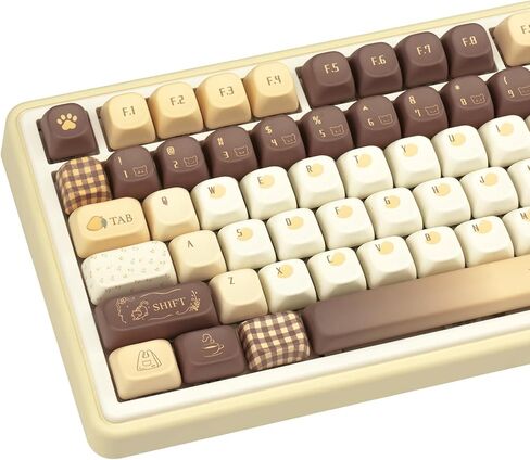 143 مفاتيح مفتاح Keys الأزرق والأبيض PBT Keycap ، Kawaii Custom Custor Ceyboard Cap ، Five Dye Side Submation Compans Cap ، FOA profile keycap for ANSI/ISO تخطيط لوحة مفاتيح الألعاب الميكانيكية in Kuwait