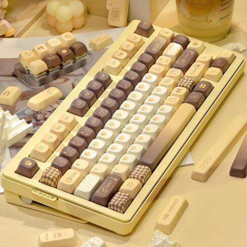 143 مفاتيح مفتاح Keys الأزرق والأبيض PBT Keycap ، Kawaii Custom Custor Ceyboard Cap ، Five Dye Side Submation Compans Cap ، FOA profile keycap for ANSI/ISO تخطيط لوحة مفاتيح الألعاب الميكانيكية in Kuwait
