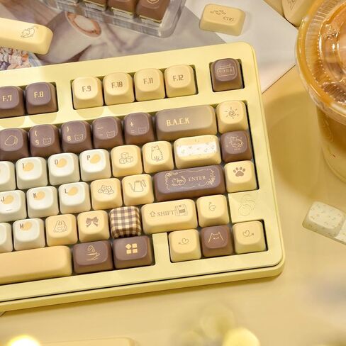 143 مفاتيح مفتاح Keys الأزرق والأبيض PBT Keycap ، Kawaii Custom Custor Ceyboard Cap ، Five Dye Side Submation Compans Cap ، FOA profile keycap for ANSI/ISO تخطيط لوحة مفاتيح الألعاب الميكانيكية in Kuwait