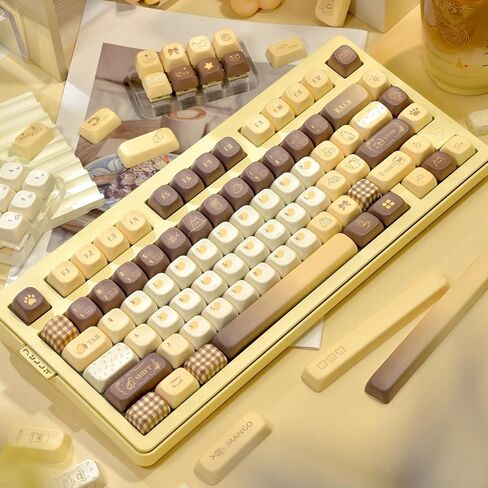 143 مفاتيح مفتاح Keys الأزرق والأبيض PBT Keycap ، Kawaii Custom Custor Ceyboard Cap ، Five Dye Side Submation Compans Cap ، FOA profile keycap for ANSI/ISO تخطيط لوحة مفاتيح الألعاب الميكانيكية in Kuwait