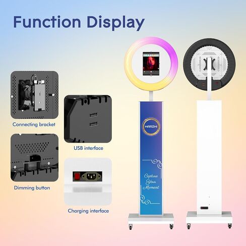 Portable Photo Booth Compatible with Any Ipad, Separable Triangular Ipad Photo Booth for Christmas Wedding Party Shell Stand Software APP Control Ring Light, Flight Case in Kuwait