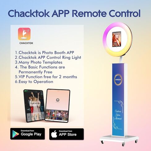 Portable Photo Booth Compatible with Any Ipad, Separable Triangular Ipad Photo Booth for Christmas Wedding Party Shell Stand Software APP Control Ring Light, Flight Case in Kuwait