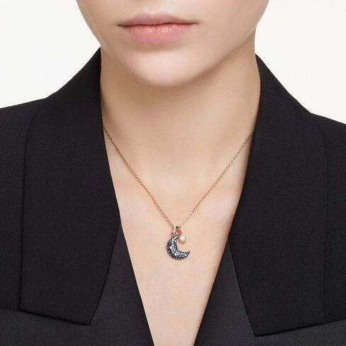 SWAROVSKI Luna Pendant, Moon, Multicolored, Rose gold-tone Finish, One Size, Brass, No Gemstone in Saudi Arabia