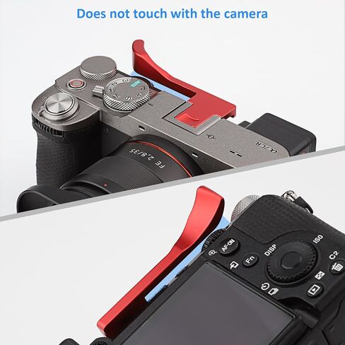 إبهام معدني من Haoge لهاتف Sony α7CR، A7CII Alpha 7CII، ILCE-7CII، ملحقات الكاميرا، مقبض يد مسند الحذاء الساخن باللون الأحمر THB-A7CII-R in Saudi Arabia