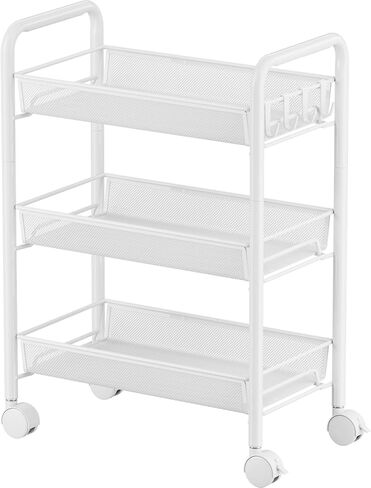 JANE EYRE 5-Tier Rolling Utility Storage Rack Cart on Wheels, Trolley Craft cart, Multi-Purpose Organizer Shelf, Black in Kuwait
