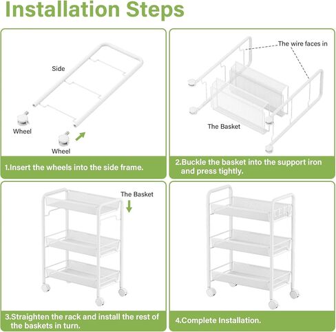 JANE EYRE 5-Tier Rolling Utility Storage Rack Cart on Wheels, Trolley Craft cart, Multi-Purpose Organizer Shelf, Black in Kuwait