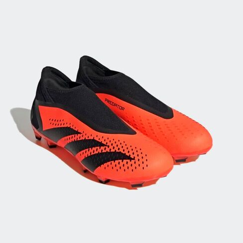 adidas Unisex Predator Accuracy.3 Firm Ground Soccer Shoe, Black/Black/White (Laceless), 5.5 US Men in Saudi Arabia