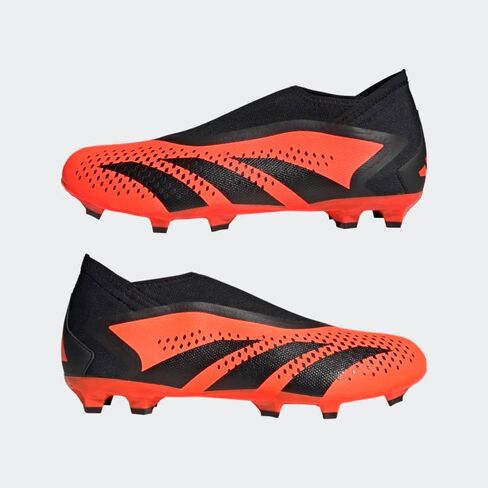 adidas Unisex Predator Accuracy.3 Firm Ground Soccer Shoe, Black/Black/White (Laceless), 5.5 US Men in Saudi Arabia
