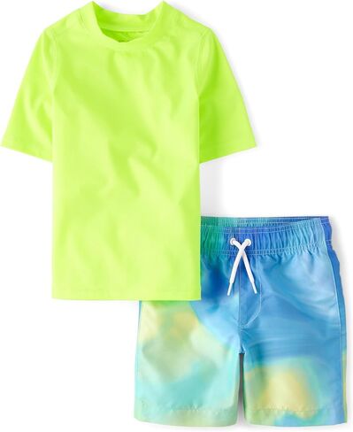 The Children's Place,Short Sleeve Rash Guard and Bottoms,boys,Shark,Large in Saudi Arabia