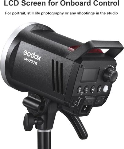 Godox MS300V 300Ws GN58 Compact Studio Strobe Flash Monolight مع Bowens Mount عاكس ومجموعة الشبكة، مصباح النمذجة 2.4G Wireless 5600K، إعادة التدوير 1.3 ثانية بكامل الطاقة (MS300 نسخة مطورة 110 إلى 120 فولت) in Saudi Arabia