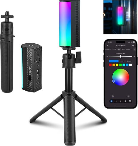 NEEWER RGB Light Wand, Magnetic Handheld Photography Video Light Stick, 2500K~8500K Dimmable CRI95+ Full Color LED Tube Light Bar with 2550mAh Battery, 17 Light Scenes for Vlog TikTok YouTube, TL20C in Kuwait