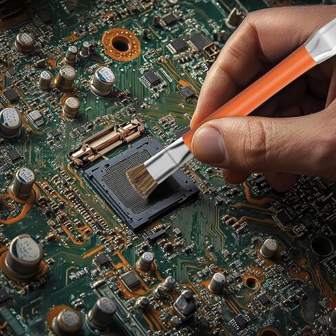 فرشاة تنظيف اللوحة الأم للهاتف GTHUNDER قطعتان، فرشاة صلبة آمنة مزدوجة الرأس مضادة للكهرباء الساكنة، فرشاة تنظيف أدوات تنظيف اللوحة الأم لتنظيف الكمبيوتر والهاتف المحمول والساعة وما إلى ذلك (برتقالي) in Kuwait