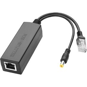 Gigabit PoE Splitter YACSEJAO PoE 48V to DC 12V/2A Power Over Ethernet Converter RJ45 to 5.5mm×2.1mm Plug for Security Cameras, Wireless AP, Routers