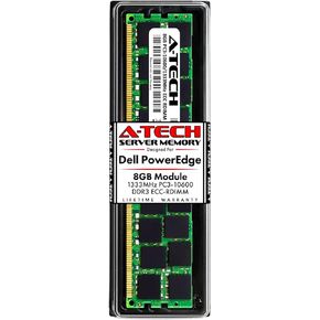 A-Tech 24GB (3 × 8 جيجا بايت) ذاكرة الوصول العشوائي لـ Dell PowerEdge R410 ، R415 ، R510 ، R515 ، R610 ، R710 ، R715 ، R815 | DDR3 1333MHZ ECC-RDIMM PC3-10600 2RX4 1.5V 240-PIN ECC مسجل DIMM KIT