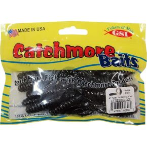 4" Twist Tail Grubs; Plastic Worms; 20 Pack; Smoke Glitter #4TTGSMGL-20P