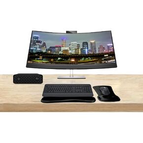HP Workstation Z2 Mini G9 Core I7 ، RAM 16GB ، حزمة SSD 512GB مع Windows 11 Pro ، ElitedIsplay E34M 34 "Curved 2K WQHD Monitor و MK650 Wireless Keyboard & Mouse with Gel Mouse & Wrist Pad