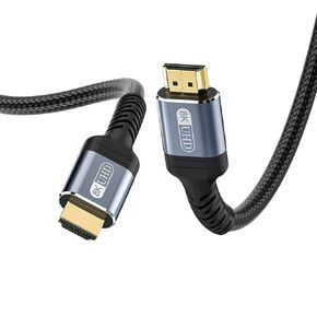 8K HDMI 2.1 Cable 8ft 48Gbps Ultra High Speed Braided Nylon HDMI Cord-8K@60Hz 4K@120Hz Compatible for Monitor/TV/PS5 4 3/Laptop/Xbox Series X/Projector/Blu-ray Players
