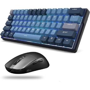 RK ROYAL KLUDGE RK61 Plus Wireless Mechanical Keyboard and RK M3 Gaming Mouse with 42K DPI, Bluetooth/2.4G/USB-C Wired PC Game Mice and RGB Hot Swappable Keyboards Bundle