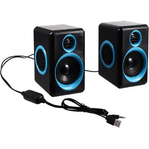 2pcs Mini USB Computer Speakers Compact Multimedia Sound System for Laptop and Desktop Audio for Music Playback and Gaming Compatible