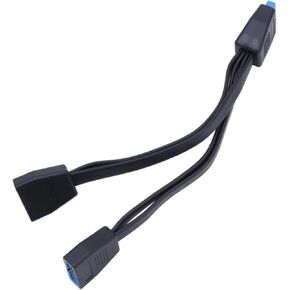 USB 3.0 Header Extension Cable, 19/20 Pin 1 to 2 Y Splitter Internal Extension Adapter DIY Extender