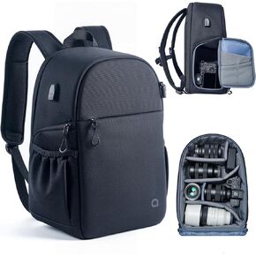 llano Camera Backpack for DSLR/SLR/Mirrorless – Water-Resistant Photography Bag with Laptop Slot & Tripod Holder, Compact Case for Canon/Nikon/Sony, Travel & Outdoor,Medium 10L Capacity, Pink