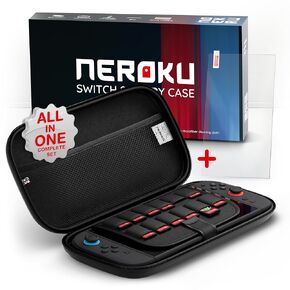 Neroku Durable Travel Case for Nintendo Switch 2 [Model 2025] I Hard Shell Carrying Switch 2 Case with 12 Game Card Slots, Screen Protector I Black EVA Protective Cover in Saudi Arabia