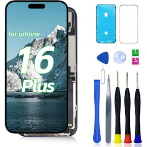 FHD LCD لـ iPhone 16 Plus Screen Replace for iPhone 16 Plus Display A3290 ، A3082 ، A3289 ، A3291 LCD Digitizer Touch Screen Assembly Part