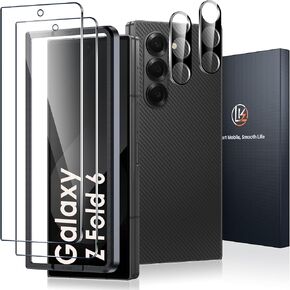 LK 2 Pack لـ Samsung Galaxy Z Fold 6 شاشة واقي شاشة+ 2 حزمة كاميرا واقي عدسة ، واقي شاشة زجاجي واضحة من Galaxy Z Fold 6 ، مضاد للخدش ، خالية من الفقاعة ، سهلة التثبيت