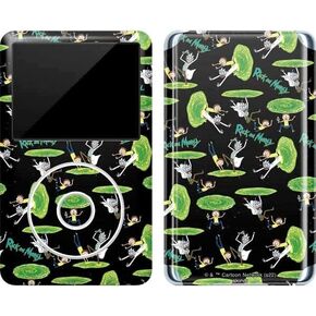 Skinit Decal MP3 Player Skin Compatible with iPod Classic (6th Gen) 80GB - Officially Licensed Warner Bros Rick and Morty Portal Pattern Design