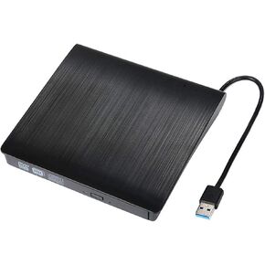 DVD Player External DVD Drive Slim Hard Plastic USB 3.0 9.5Mm DVD Enclosure Rewriter Burner Writer Cd-ROM Case for Laptop Cd/DVD Optic Mini dv Player (0 : 0 Color : Black)