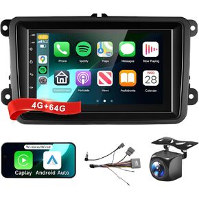 7-inch Android 13 4G+64G Radio for VW Volkswagen Seat Golf Passat Jetta Beetle Car Stereo with Wireless Carplay Android Auto,5.0Bluetooth 32EQ,1280x720P IPS Touch Screen,FM/RDS GPS WiFi Backup Camera