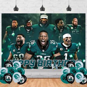 Eagles of Philadelphia Birthday Party Supplies Backdrop 5x3 Football Happy Birthday Background Photography Soccer Party Decorations Banner Photo Booth Props