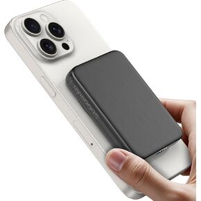 Portable Charger, 3 in 1 Wireless Power Bank for Magsafe 5000mAh Battery Pack, PD20W Fast Charging with Built-in USB-C Cable, S05 for iPhone 16/15/14/13 Series, Apple Watch/Airpods