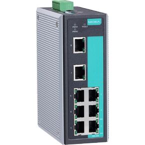 MOXA EDS-308-T Moxa Unmanaged Industrial Ethernet Switch, 8 x 10/100BaseTX Ports, RJ45, Smart Relay Output Alarm w/-40~75C