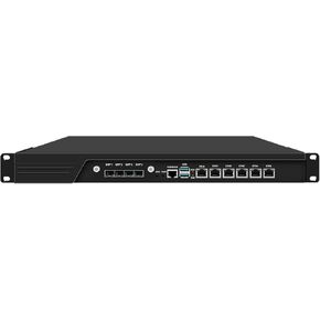 HUNSN 1U Firewall Appliance 10GbE with Redundancy Power Supply, OPNsense, VPN, I7 14700, RJ59, 6 x 2.5GbE LAN, 4 x SFP+, Support 19-24V DC, 0 RAM, 0 Storage, Barebone No System