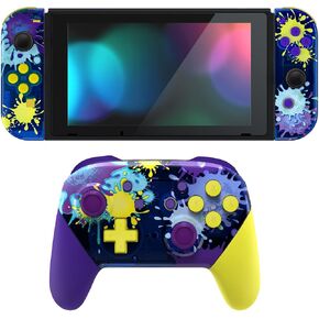 eXtremeRate Splattering Paint Replacement Full Set Shell for Nintendo Switch & Switch Pro Controller