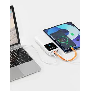 Portable Charger,Laptop Power-Bank-65w - 24000mah Fast Charging Powerbank Compatible with iPhone,Samsung,Macbook,iPad,Tablet,USB-C,Rechargeable External Battery Pack for Cell Phone,Type C,Black