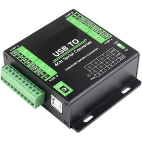 Industrial USB to 4-Ch Serial Converter, FT4232HL Chip, Supports USB to RS232/485/422/TTL